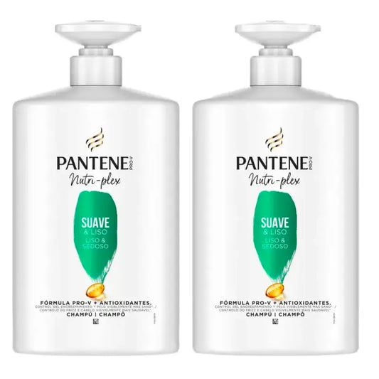 Pantene Champú Nutri-Plex Suave Y Liso, Pack 2 x 1000Ml