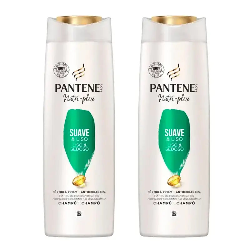 Pantene Nutri Plex Champú Suave Y Liso , Pack 2 x 385Ml