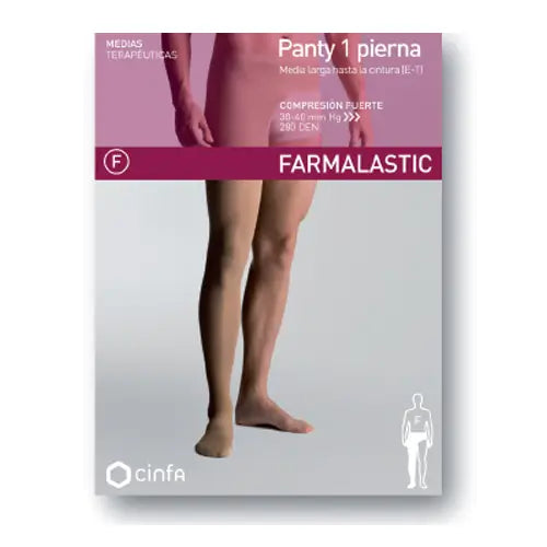 Farmalastic Panty Compresión Fuerte Pierna Izquierda, Talla M
