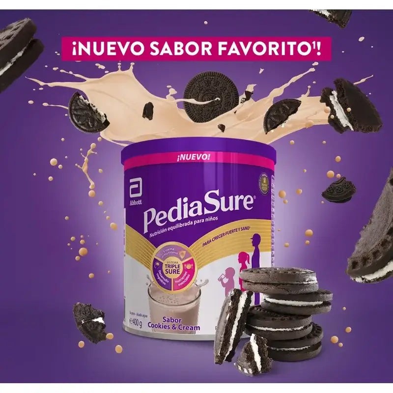 Pediasure Cookies & Cream + Drink Chocolate Niños, 850 gr + 4 Botellas Chocolate x 220 ml
