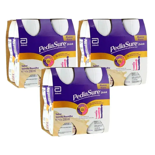 Pediasure Drink Vainilla Niños, 4 Botellas x 220 ml Pack 3