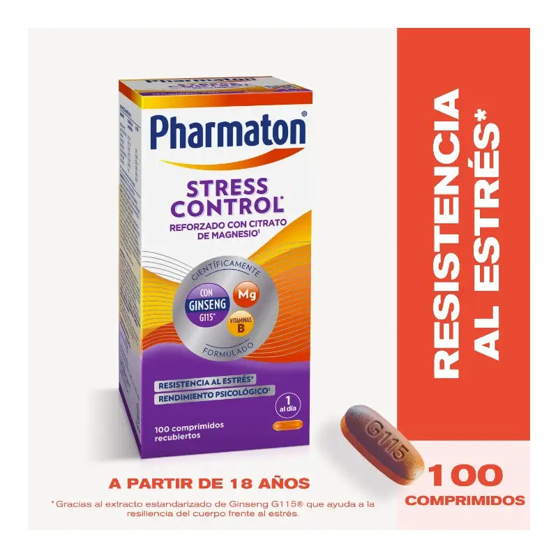 Pharmaton Stress Control Multivitaminico, 100 comprimidos