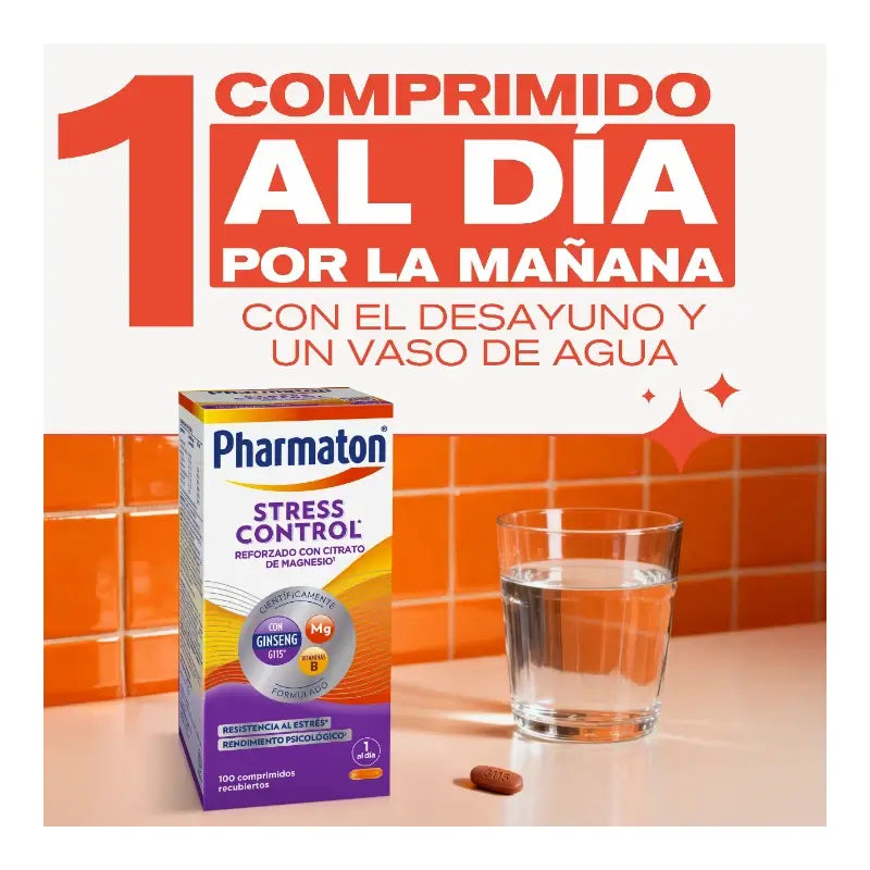 Pharmaton Stress Control Multivitaminico, 100 comprimidos