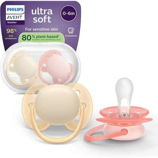 Philips Avent 2 chupetes ultra soft 0-6m niña