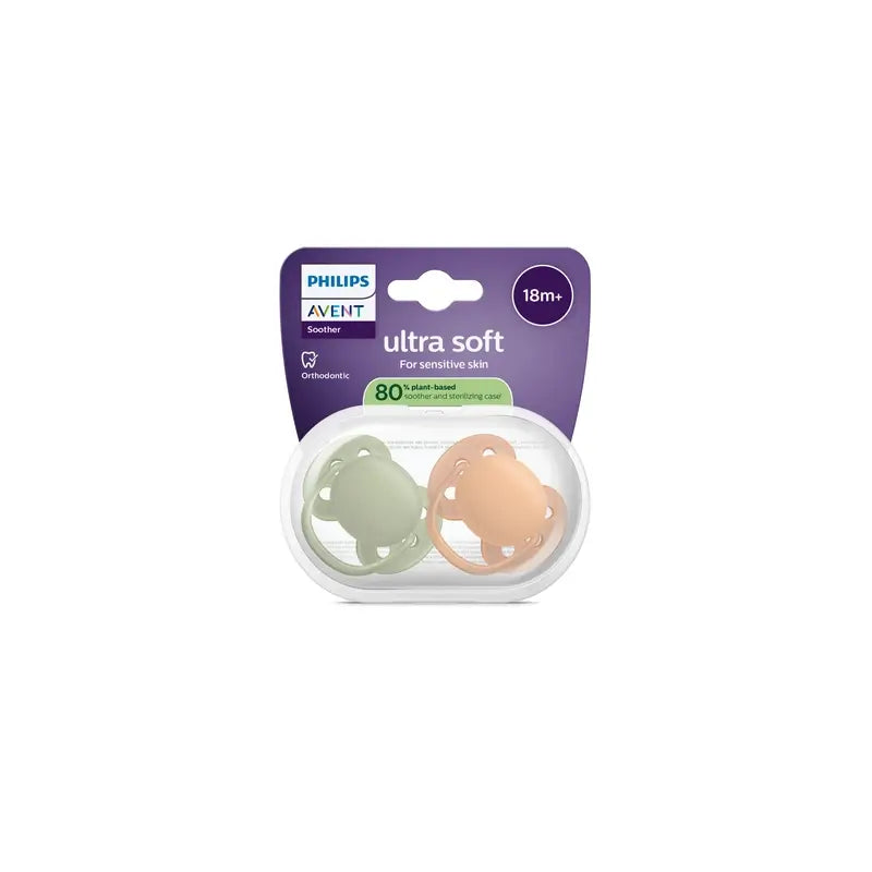 Philips Avent 2 chupetes ultra soft +18m neutral