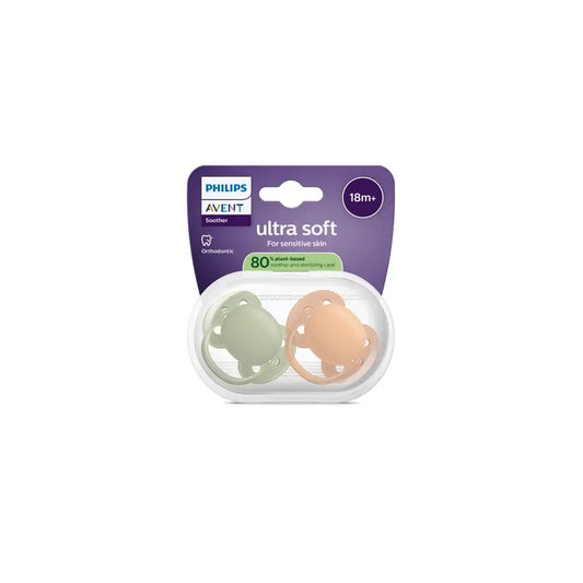 Philips Avent 2 chupetes ultra soft +18m neutral