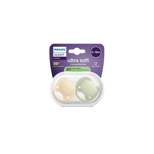Philips Avent 2 chupetes ultra soft 6-18m neutral