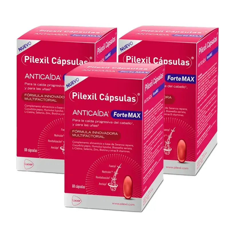 Pilexil Forte Max, Pack 3 x 60 cápsulas