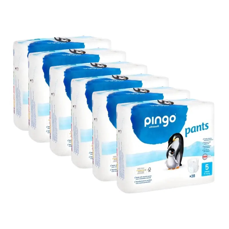 Pingo Pañal Braguitas Ecológicas Talla 5 (11-25 Kg), 6X28 Unidades