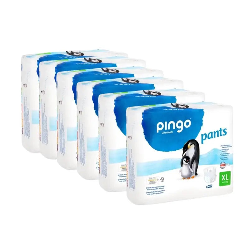 Pingo Pañal Braguitas Ecológicas Talla 6 (16 Kg+), 6X26 Unidades