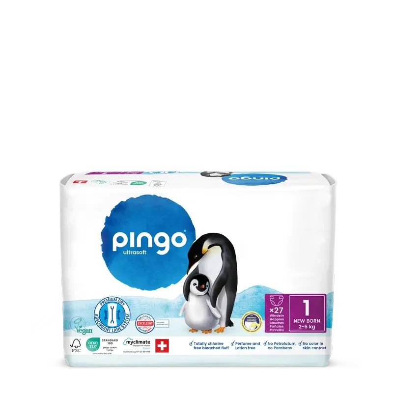 Pingo Pañales Ecológicos Talla 1 (2-5 Kg), 27 unidades