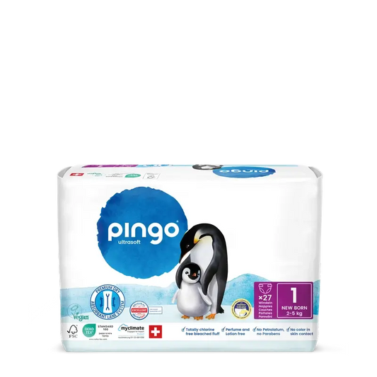 Pingo Pañales Ecológicos Talla 1 (2-5 Kg), 27 unidades