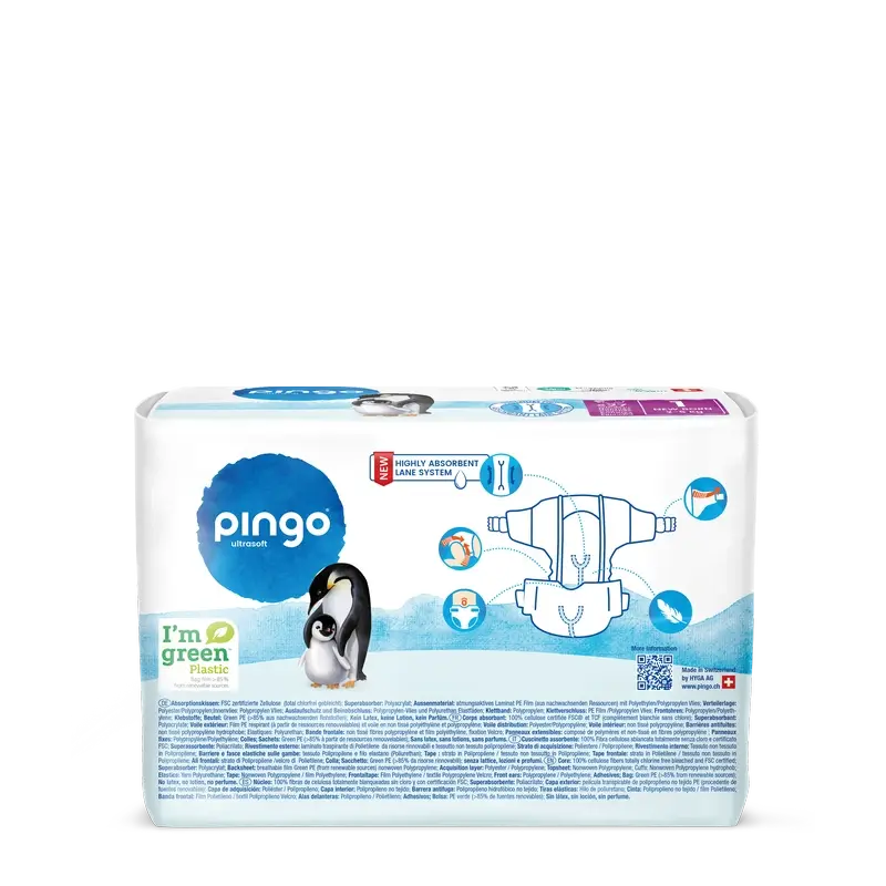 Pingo Pañales Ecológicos Talla 1 (2-5 Kg), 27 unidades