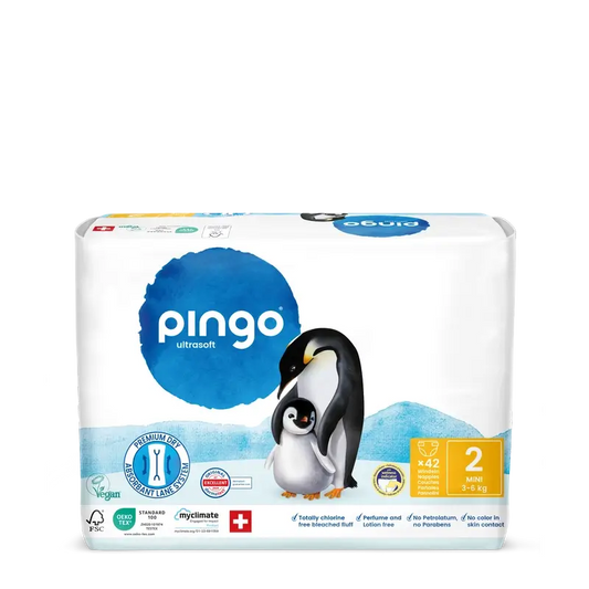 Pingo Pañales Ecológicos Talla 2 (3-6 Kg), 42 unidades