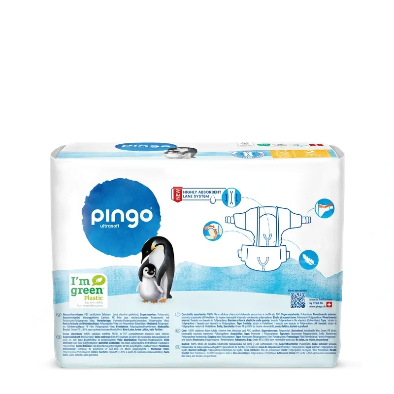 Pingo Pañales Ecológicos Talla 2 (3-6 Kg), 42 unidades