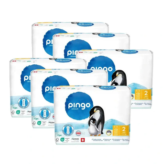 Pingo Pañales Ecológicos Talla 2 (3-6 Kg), 6X42 Unidades