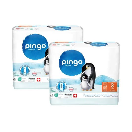 Pingo Pañales Ecológicos Talla 3 (4-9 Kg), 2X44 Unidades
