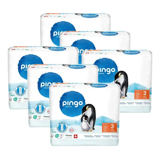 Pingo Pañales Ecológicos Talla 3 (4-9 Kg), 6X44 Unidades