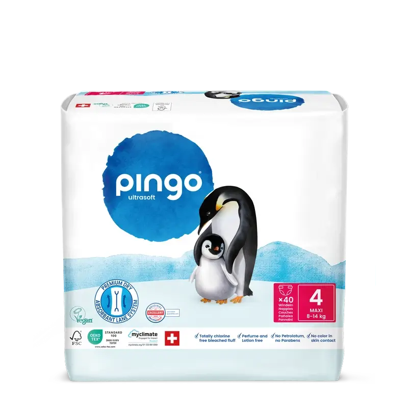 Pingo Pañales Ecológicos Talla 4 (8-14 Kg), 40 unidades