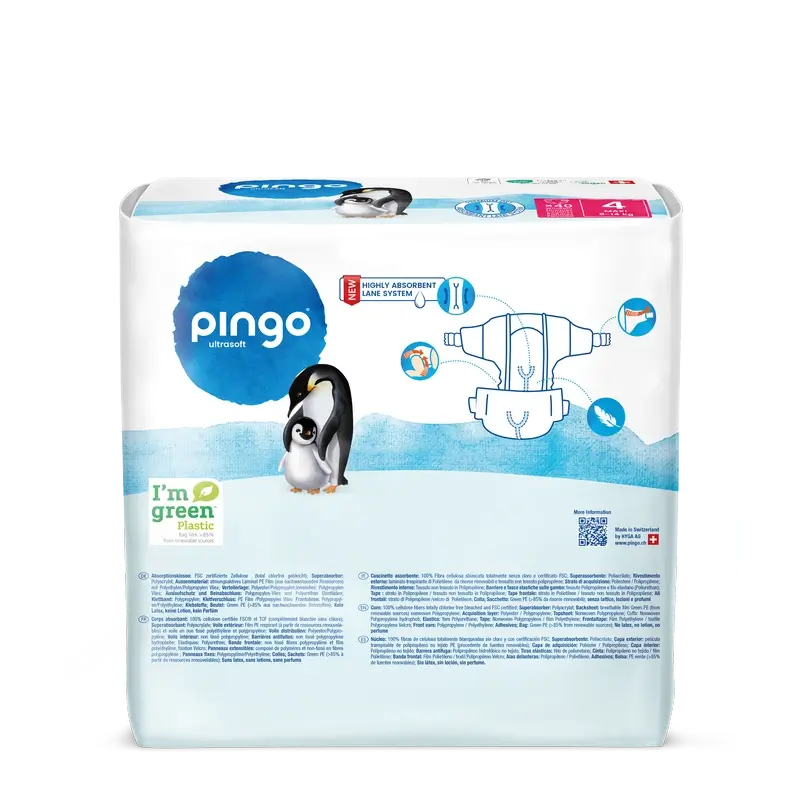 Pingo Pañales Ecológicos Talla 4 (8-14 Kg), 40 unidades