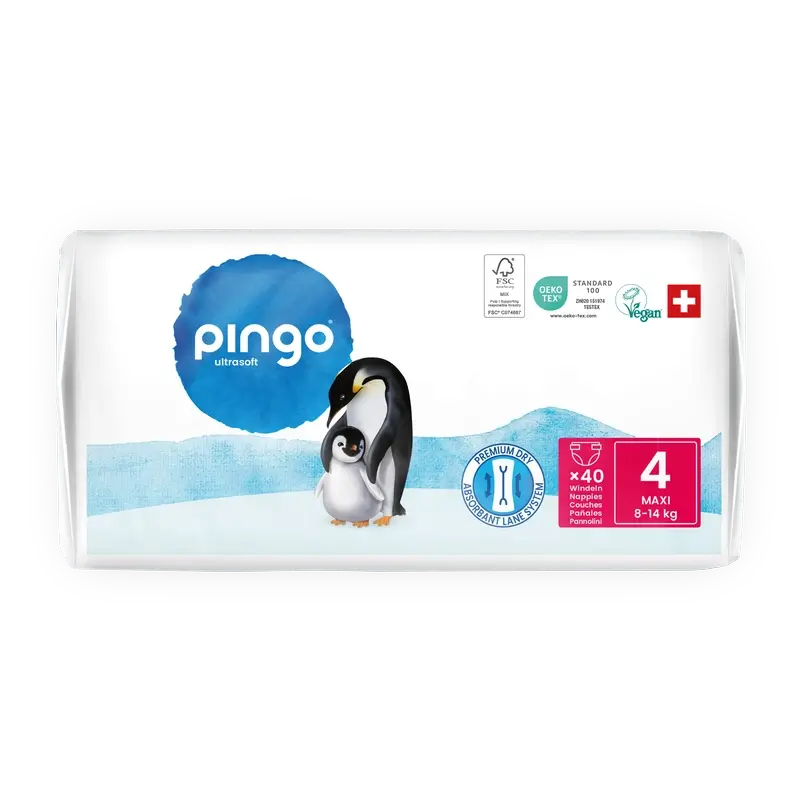 Pingo Pañales Ecológicos Talla 4 (8-14 Kg), 40 unidades