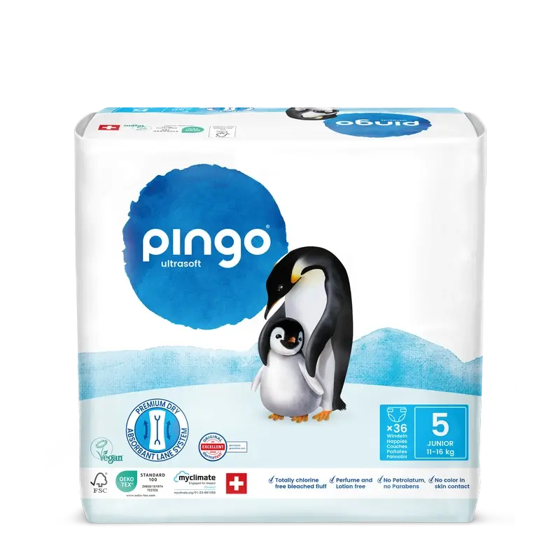 Pingo Pañales Ecológicos Talla 5 (11-16 Kg), 36 unidades