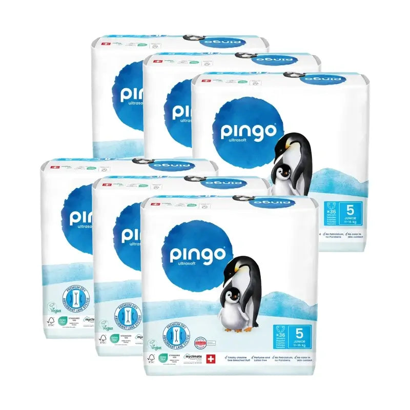 Pingo Pañales Ecológicos Talla 5 (11-16 Kg), 6X36 Unidades