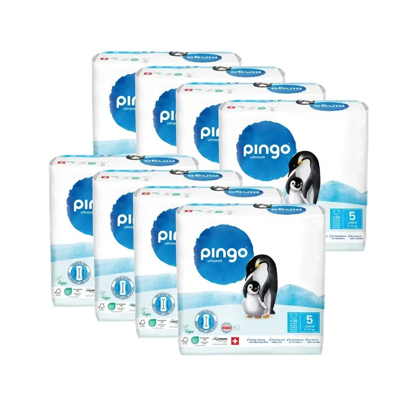 Pingo Pañales Ecológicos Talla 5 (11-16 Kg), 8X36 Unidades