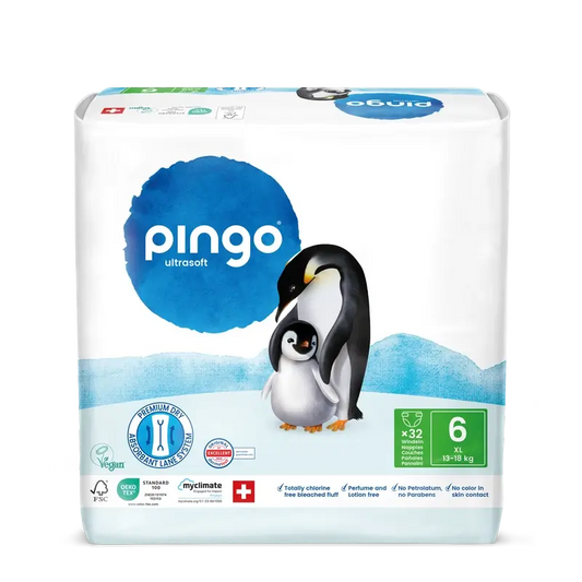 Pingo Pañales Ecológicos Talla 6 (13-18 Kg), 32 unidades