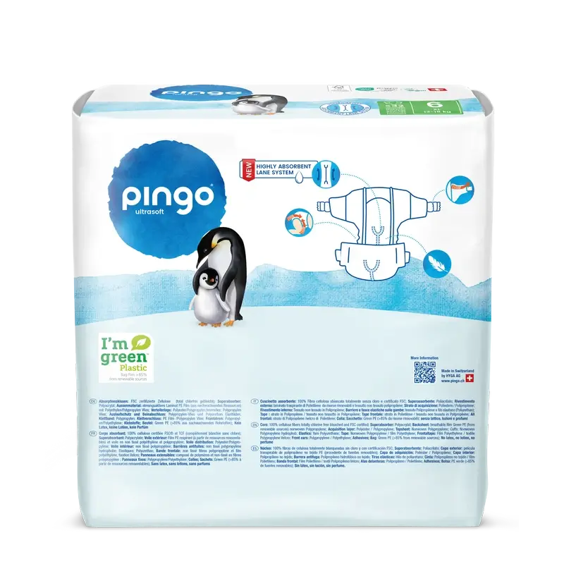 Pingo Pañales Ecológicos Talla 6 (13-18 Kg), 32 unidades