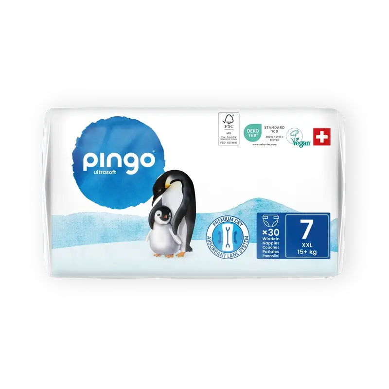Pingo Pañales Ecológicos Talla 7 (+15 Kg), 30 unidades