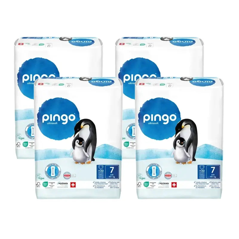 Pingo Pañales Ecológicos Talla 7 (+15 Kg), 4X30 Unidades