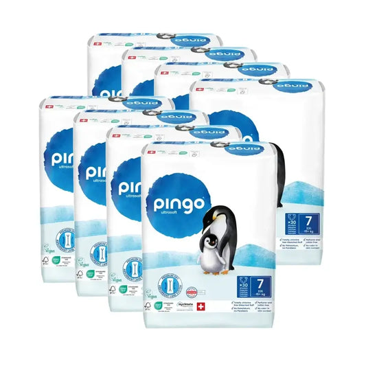 Pingo Pañales Ecológicos Talla 7 (+15 Kg), 8X30 Unidades