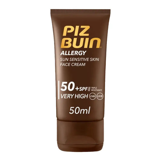 Piz Buin Allergy Crema Solar Facial SPF 50 Piel Sensible, 50 ml