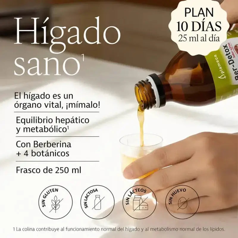 Plameca Ber-Detox Sabor Fresa, 250 Ml