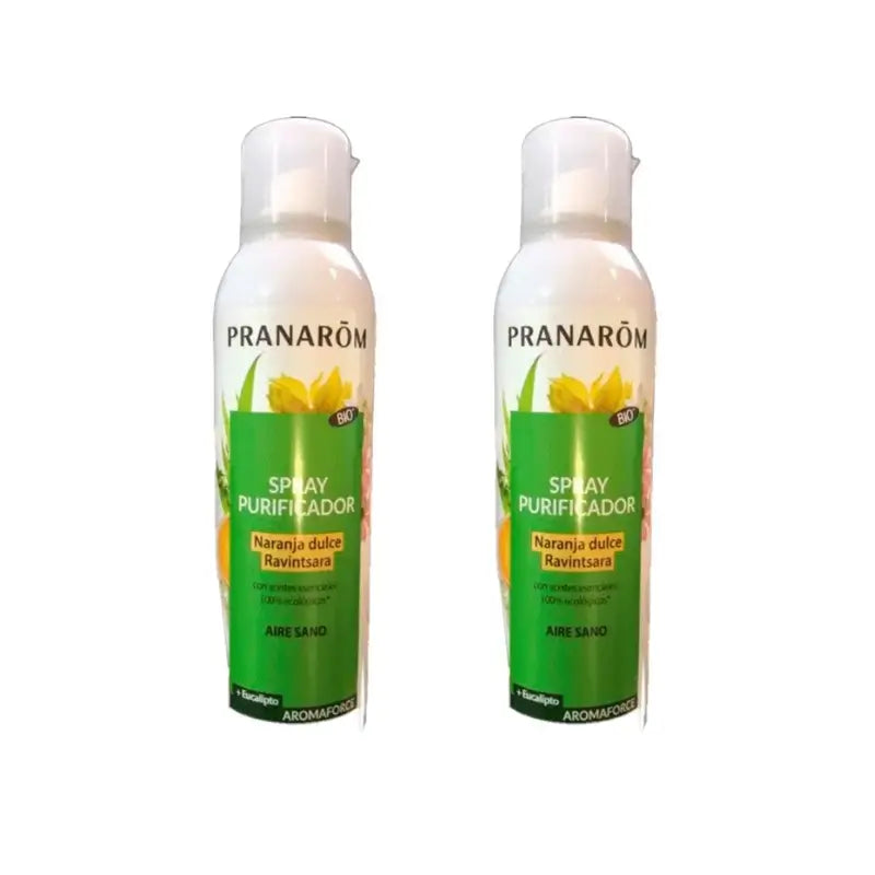 Pranarôm Aromaforce Spray Purificador Naranja Dulce Ravintsara, 2X150Ml