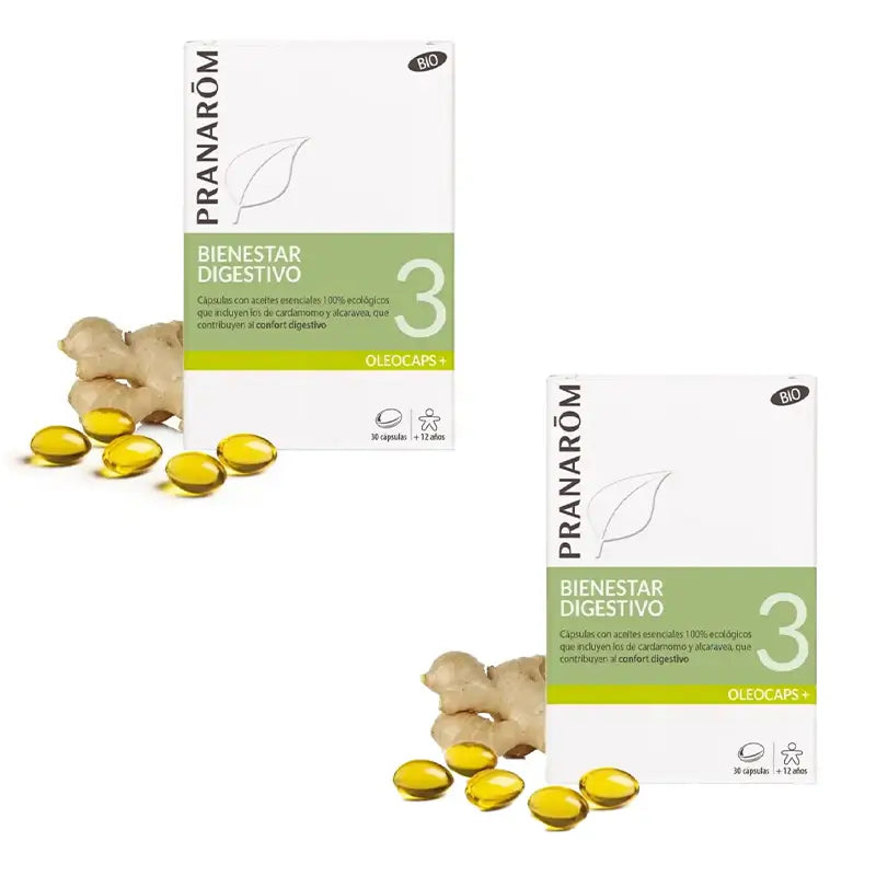 Pranarôm Oleocaps 3 Bienestar Digestivo, 2X30 Cápsulas