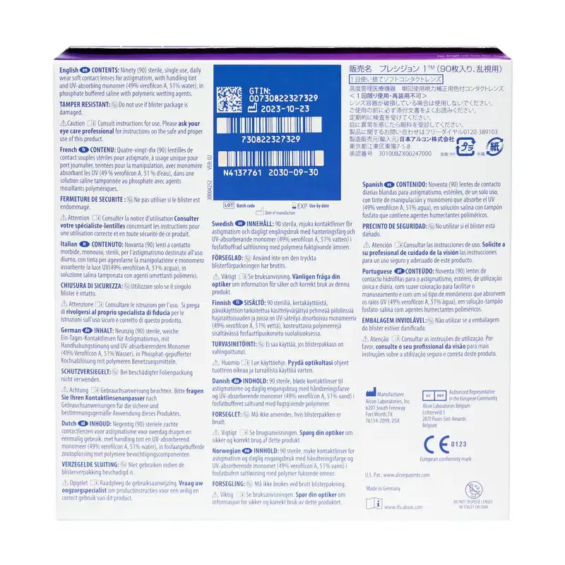 Precision1 Lentillas Tóricas Diarias , 90 unidades