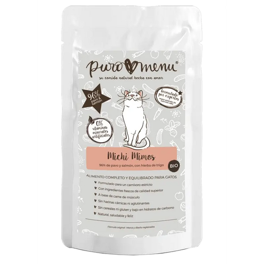 Puromenu Menú Michi Mimos Bio (Pavo Y Salmón) , 100 gr