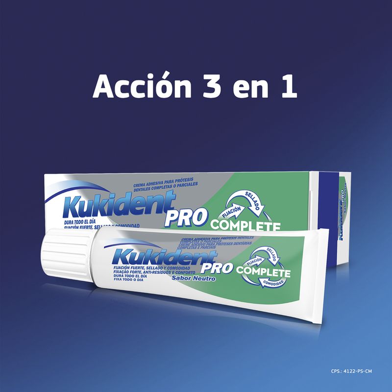 Kukident Pro Complete Crema Adhesiva Para Prótesis Dentales, Neutro 70 G