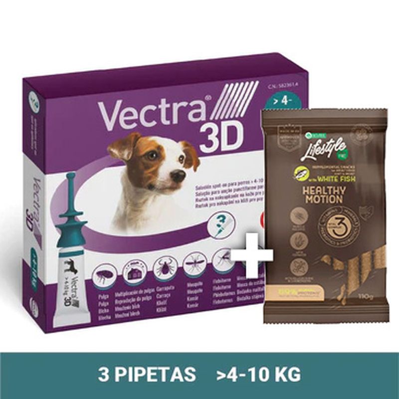 Vectra 3D Perro 4-10 kg 3 Pipetas