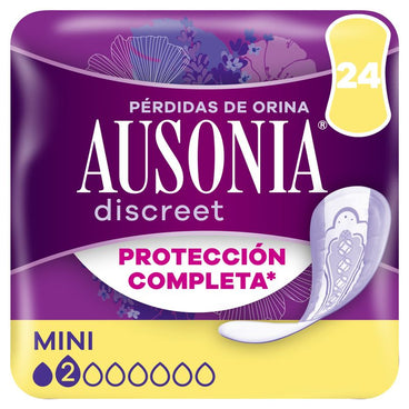 Ausonia Discreet Compresas Para Pérdidas De Orina Para Mujer Mini, 24 Unidades