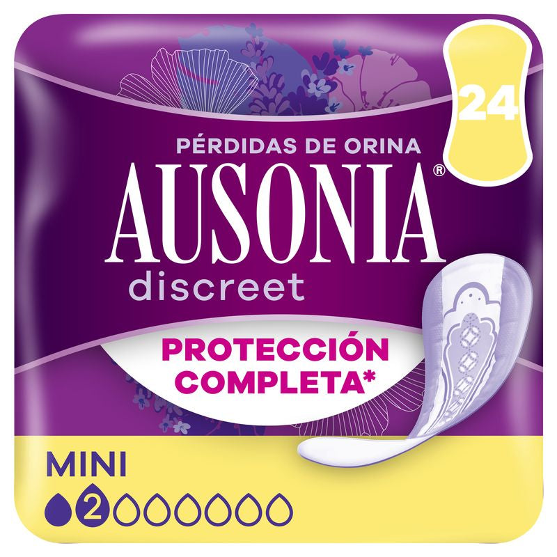 Ausonia Discreet Compresas Para Pérdidas De Orina Para Mujer Mini, 24 Unidades