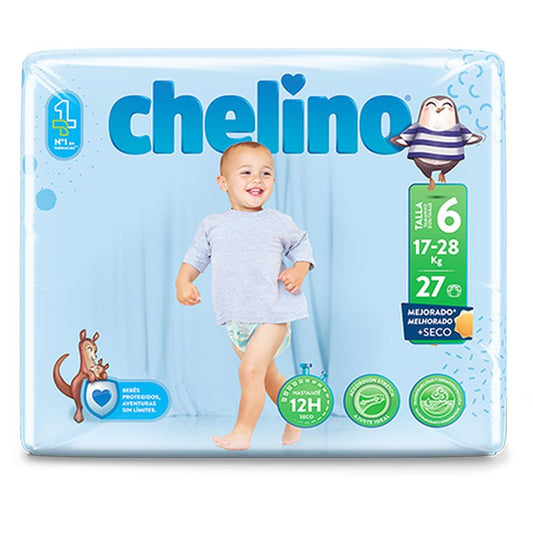 Chelino Love Pañal Talla 6 (17-28 Kilos) Bolsa 27 unidades