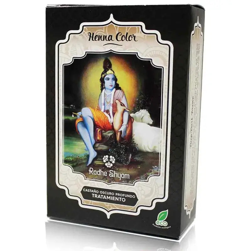 Radhe Shyam Henna Polvo Castaño Oscuro Profundo , 100 gr