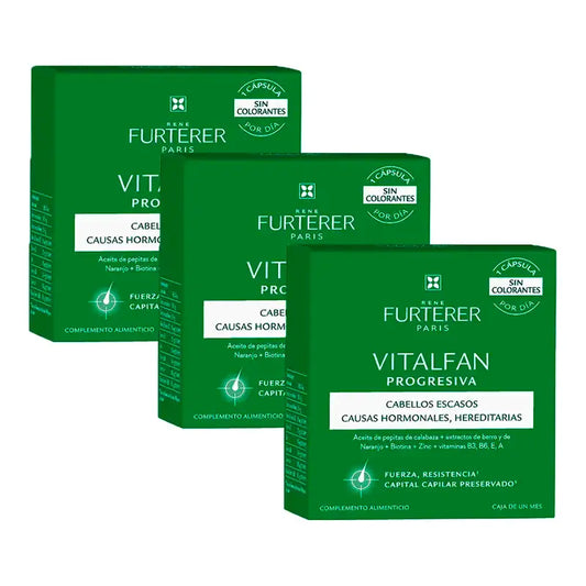 Rene Furterer Vitalfan Caída Progresiva, Pack 3 x 30 cápsulas
