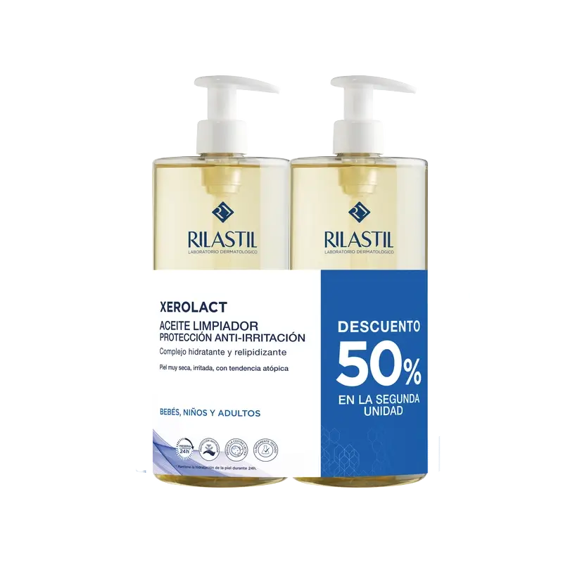 Rilastil Duplo Xerolact Aceite 2A 50% Dto 1L, 1000ml + 1000ml