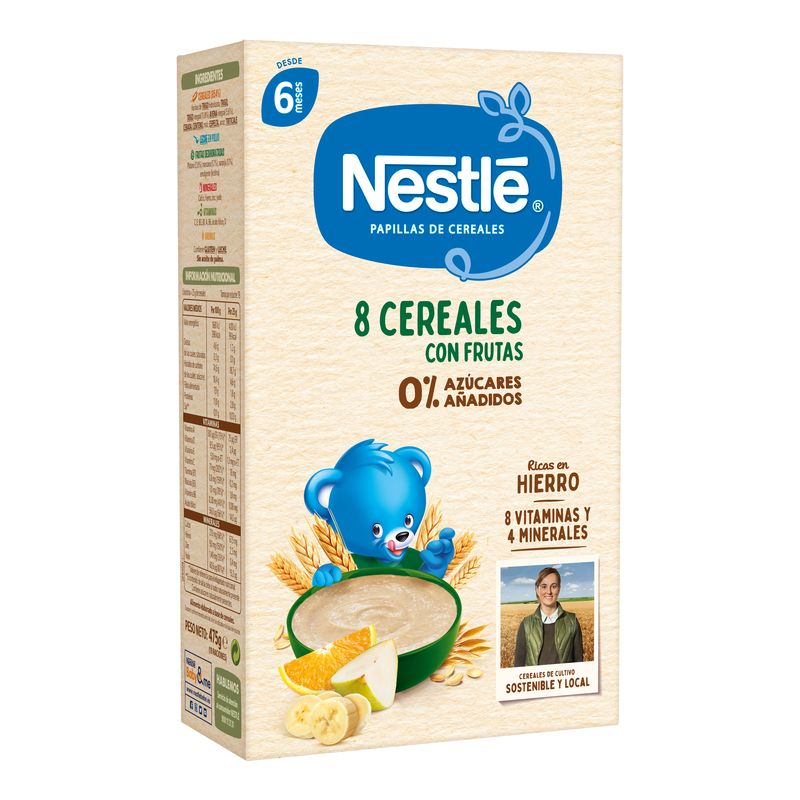 Nestlé Papillas 8 Cereales Con Frutas ,  475g