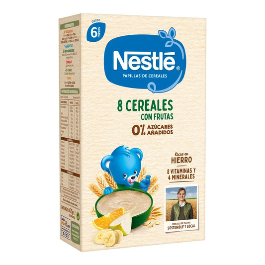 Nestlé Papillas 8 Cereales Con Frutas ,  475g
