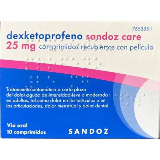 Sandoz Care Dexketoprofeno 25 Mg, 10 comprimidos recubiertos